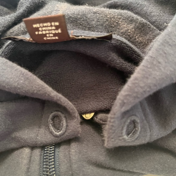 Michael Kors Size M Mens Fleece Logo Zip Up Blue Hoodie drawstring is missing. - Picture 8 of 12